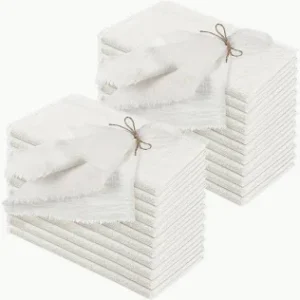 Serviettes de table en gaze de coton blanches