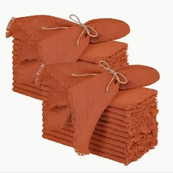 Serviettes de table en gaze de coton Terracotta